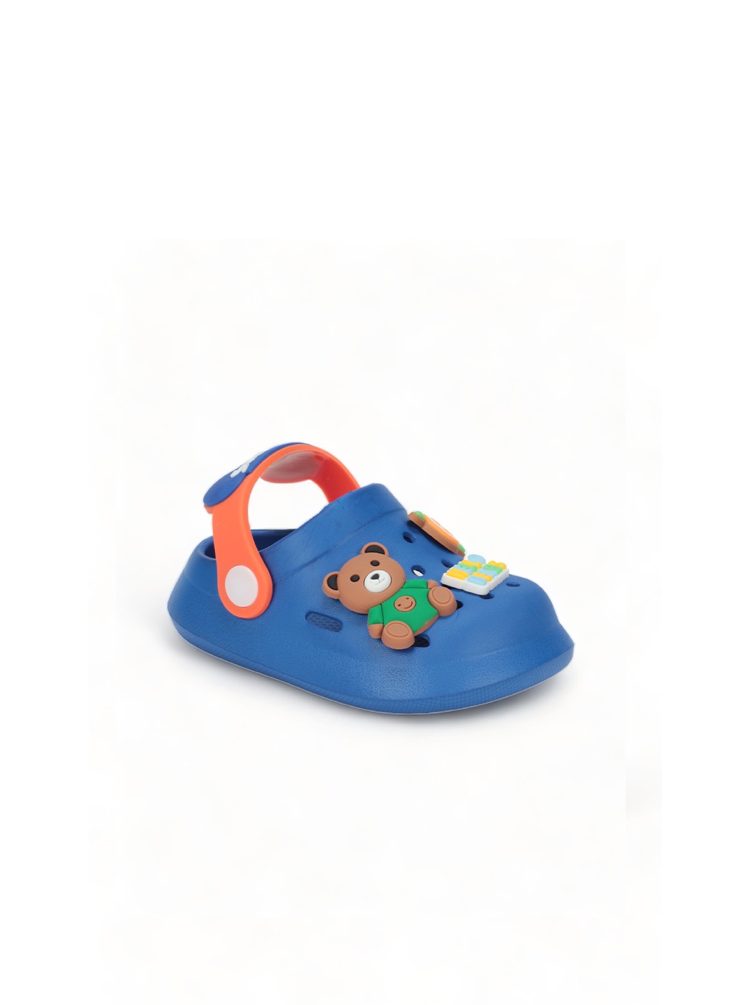 

Lil Lollipop Kids Hello Bear Applique Rubber Anti-Slip Clogs, Navy blue