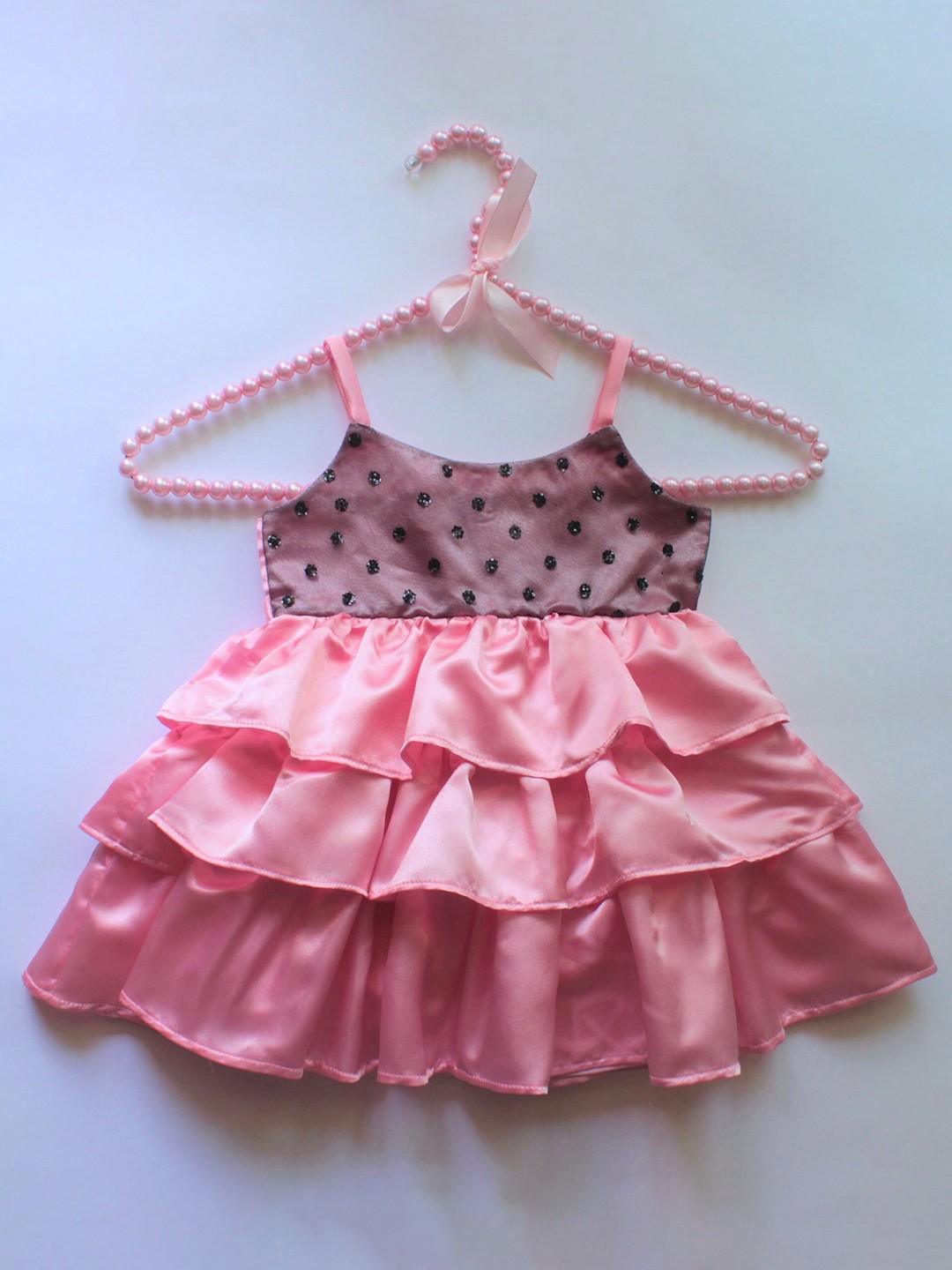 

MANY FROCKS & Girls Sequined Satin Fit & Flare Dress, Pink