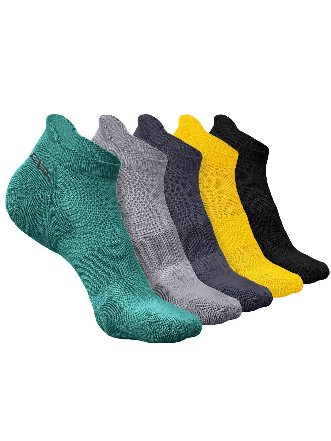 

Heelium Men Pack of 5 Bamboo Super Soft & Odour-Free Breathable Ankle-Length Socks, Green