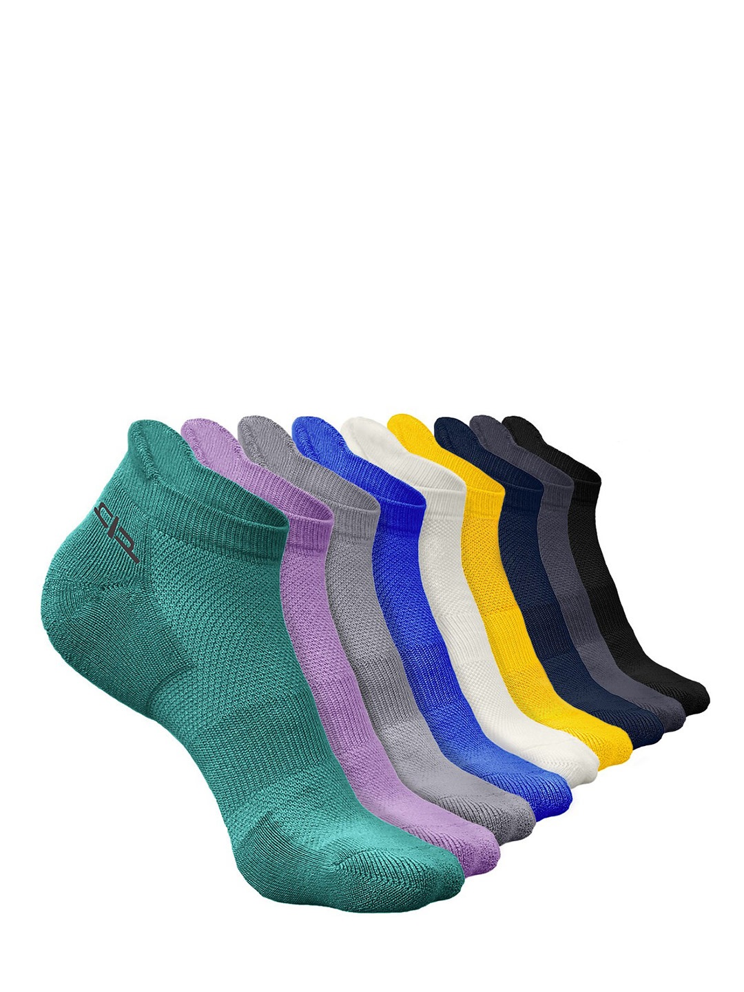 

Heelium Men Pack of 9 Bamboo Super Soft & Odour-Free Breathable Ankle-Length Socks, Green