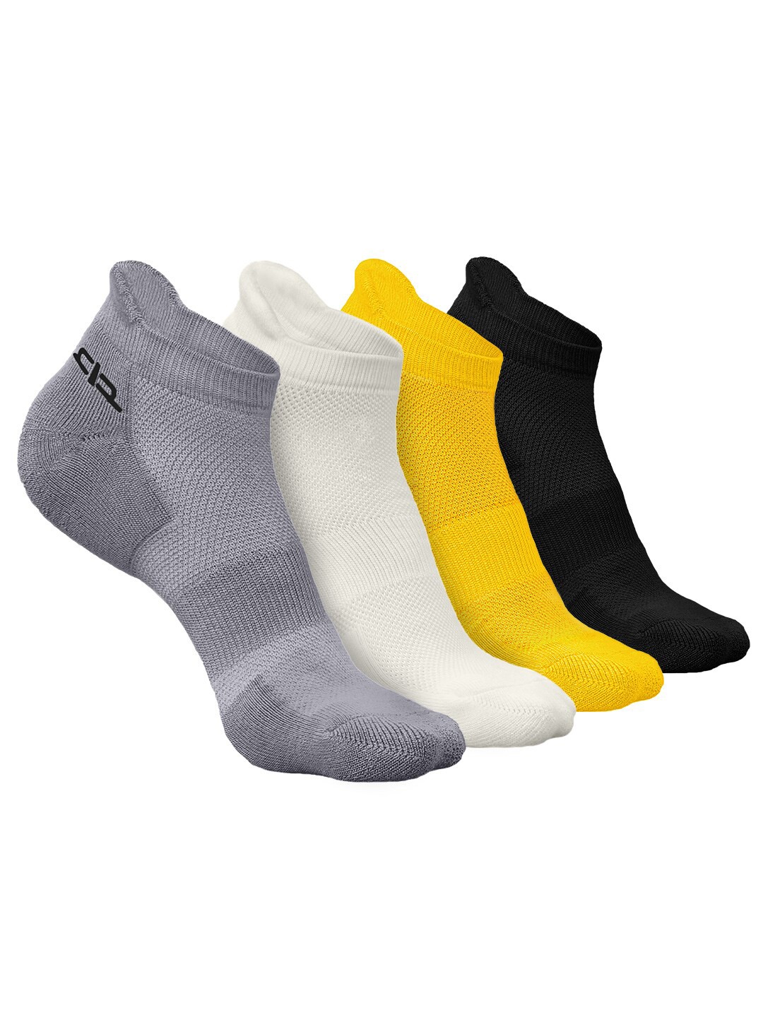 

Heelium Men Pack of 4 Bamboo Super Soft & Odour-Free Breathable Ankle-Length Socks, Grey