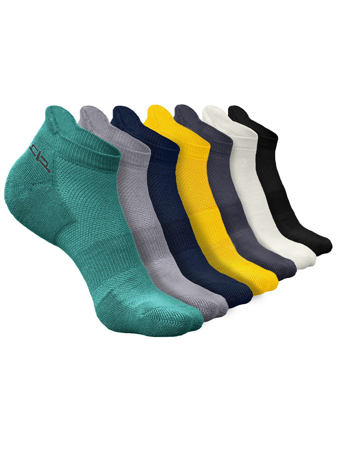 

Heelium Men Pack of 7 Bamboo Super Soft & Odour-Free Breathable Ankle-Length Socks, Green