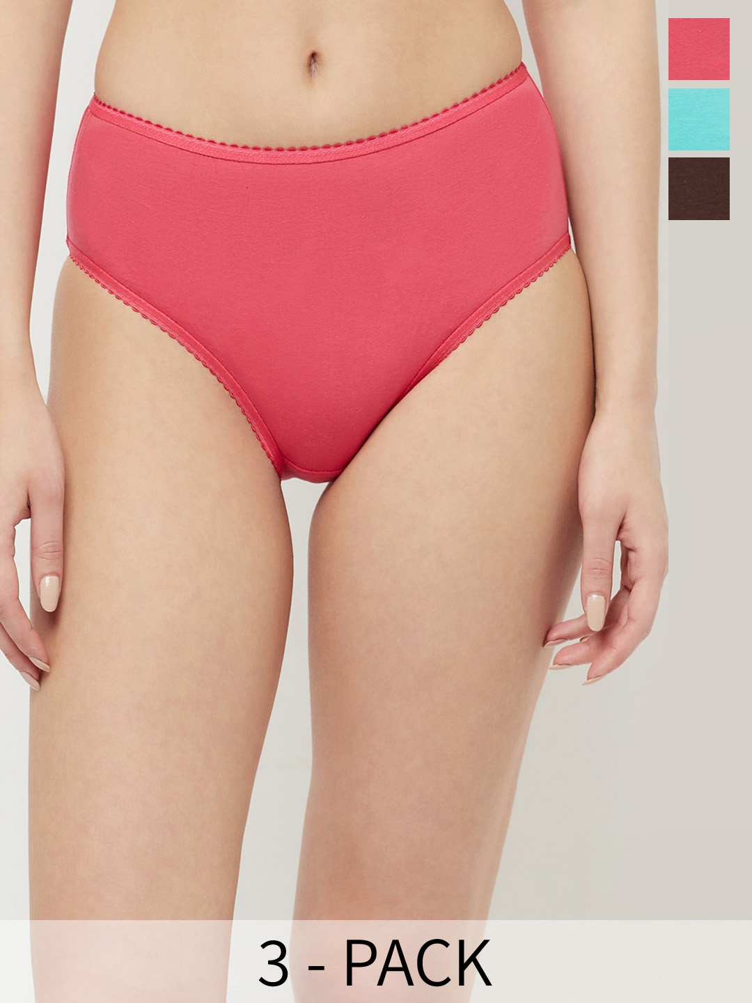 

T.T. Pack Of 3 Mid-Rise Hipster Briefs, Blue