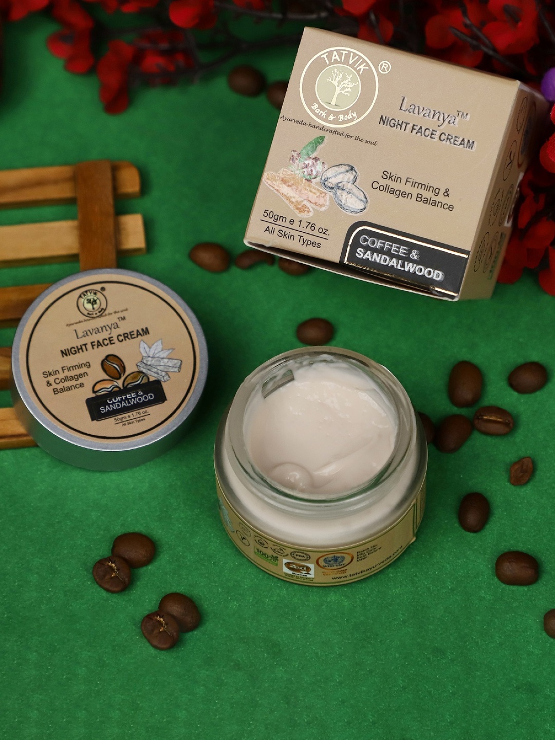 

TATVIK Lavanya Coffee and Sandalwood Night Face Cream - 50g, Beige