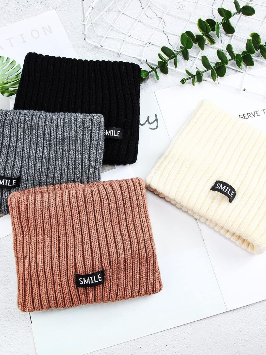 

EL REGALO Women Pack Of 4 Knitted Headbands, Grey