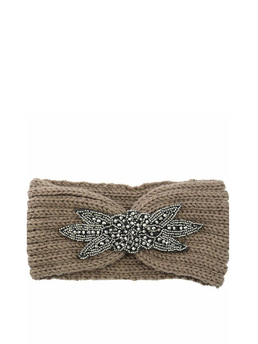 

EL REGALO Embellished Knitted Headband, Grey