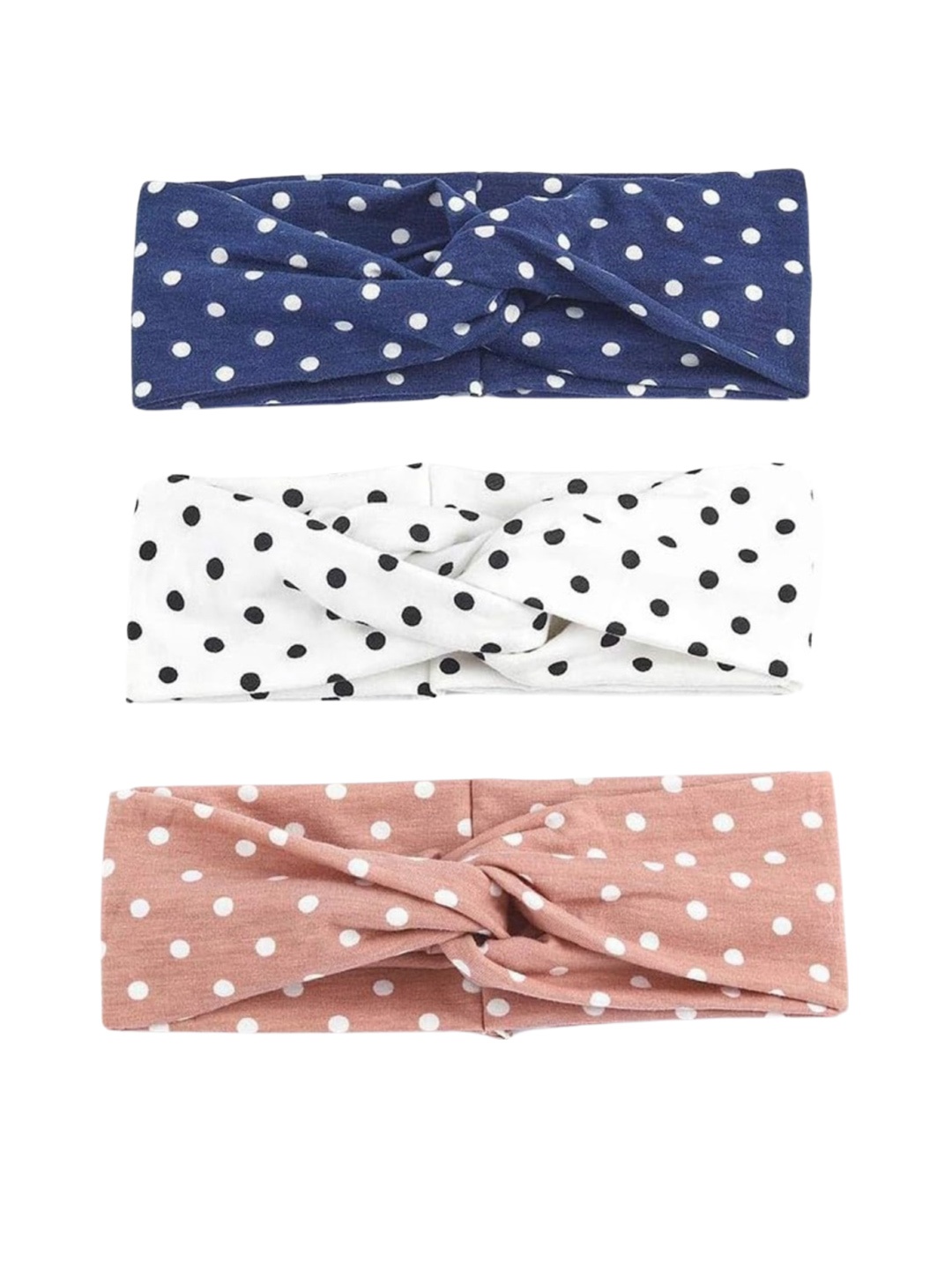 

EL REGALO Pack Of 3 Polka Dots Printed Headband, Beige