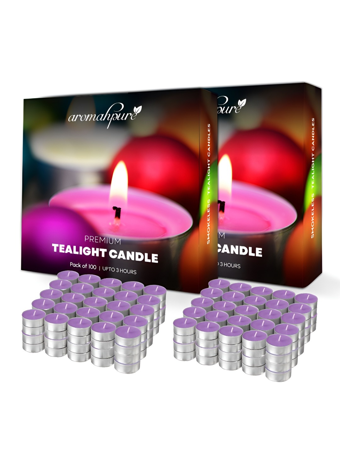 

Aromahpure Purple 200Pieces Tea Light Candles