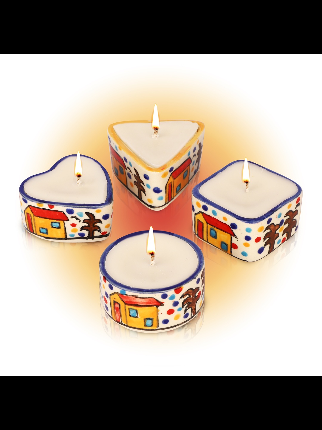 

Aromahpure White 4Pieces Ceramic Candles