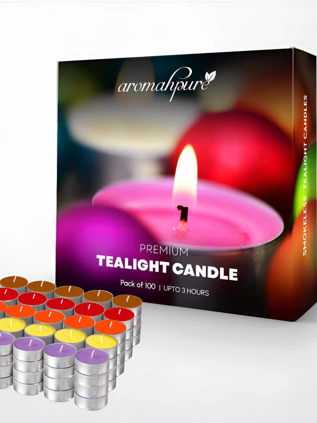 

Aromahpure Rose &Yellow 100Pieces Tea Light Candles
