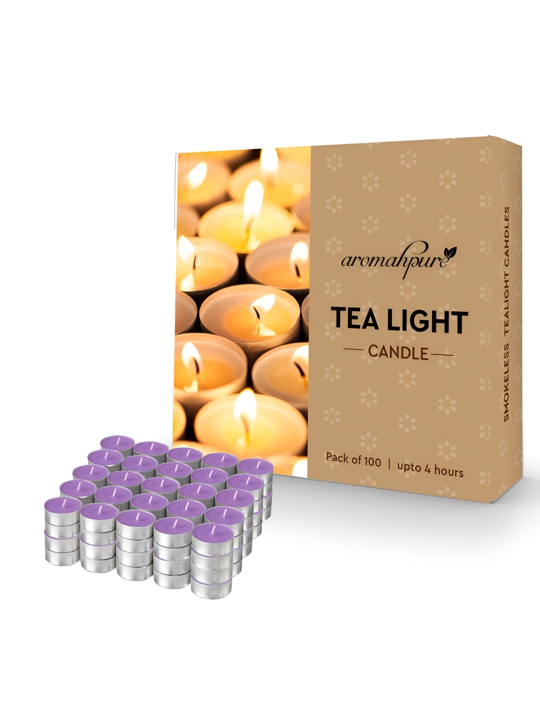 

Aromahpure Purple 100Pieces Tea Light Candles