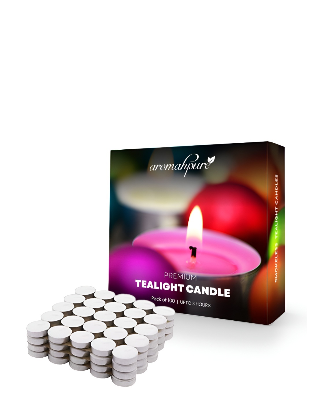 

Aromahpure White Tealight Candles 100 Pieces 3 Hours Burning Time For Home Dcor
