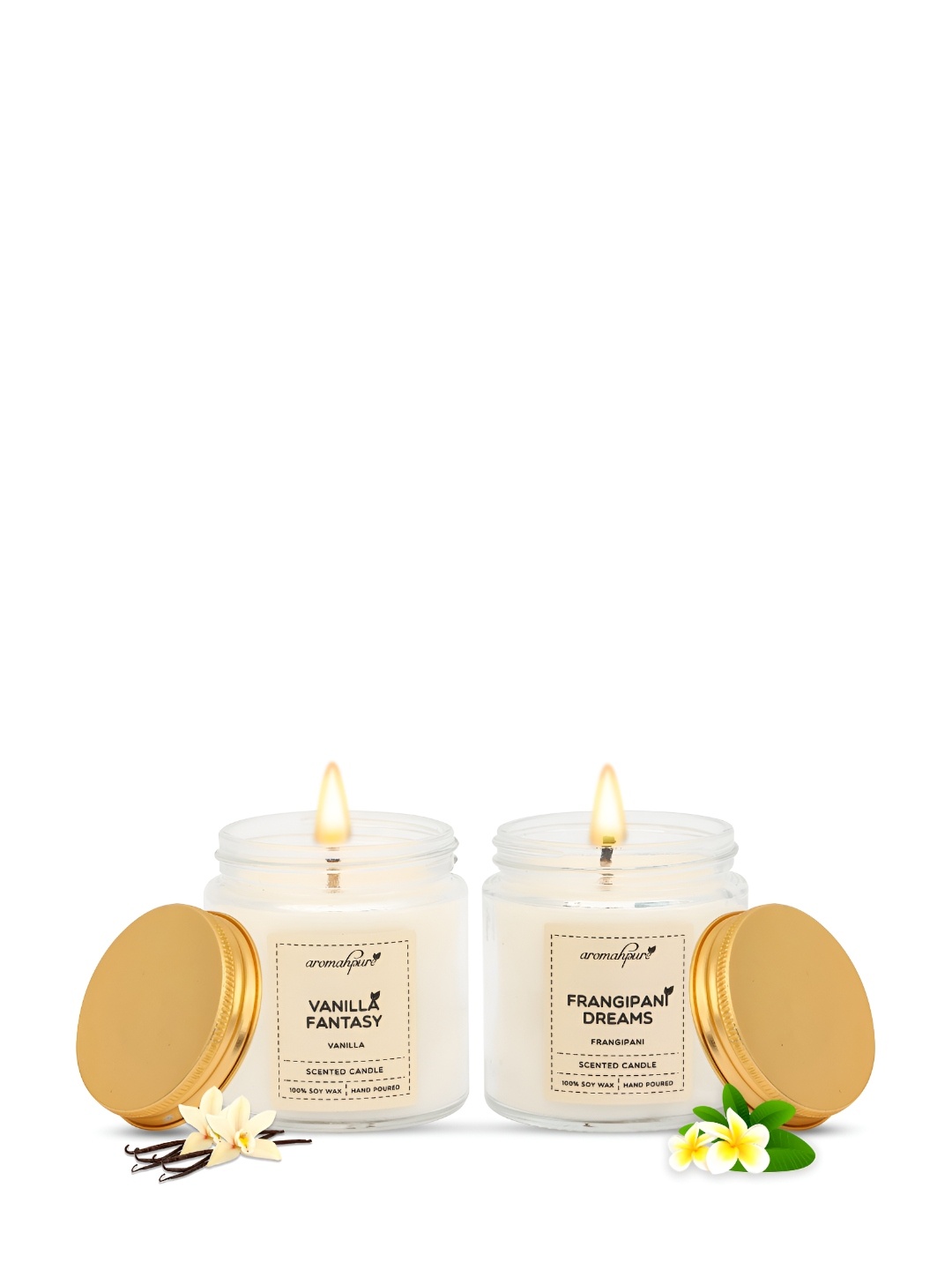 

Aromahpure White Jar Vanilla Fragrance 2 Pieces Candles For Home