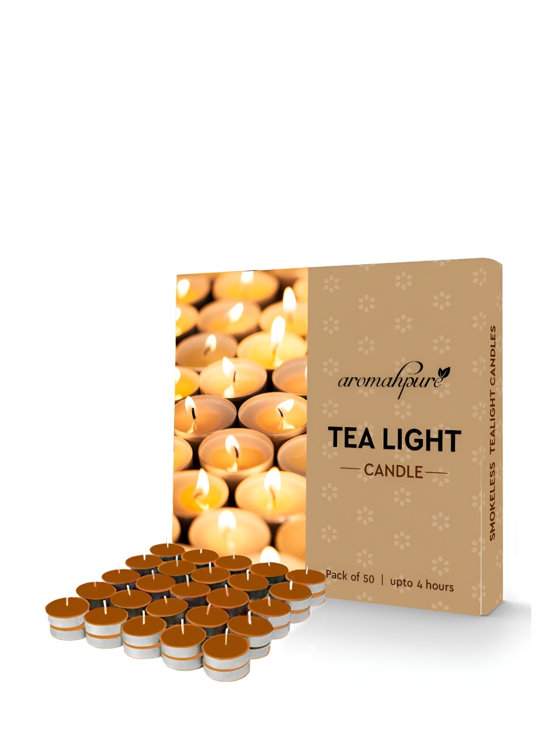 

Aromahpure Brown 50 Pieces Tea Light Scented Candle