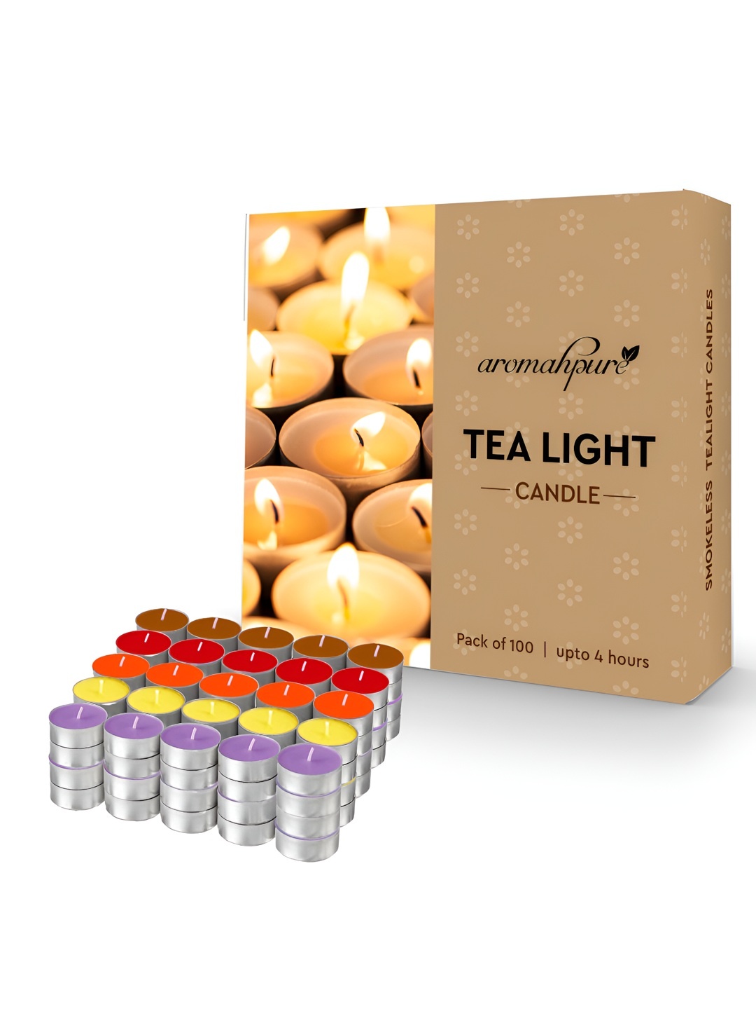 

Aromahpure Red & Orange 100 Pieces Tea Light Candle