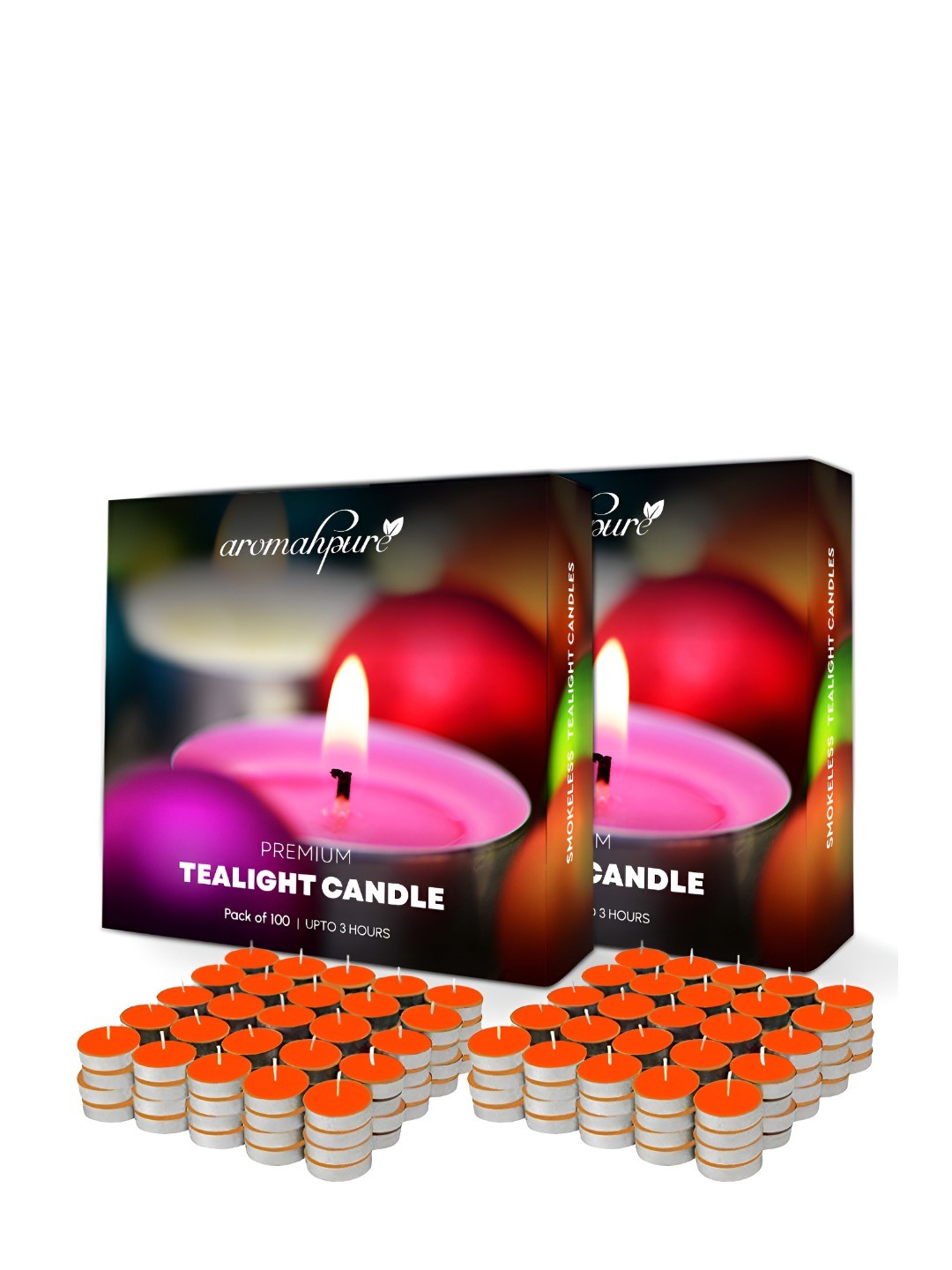 

Aromahpure Orange 200 Pieces Tea Light Scented Candle