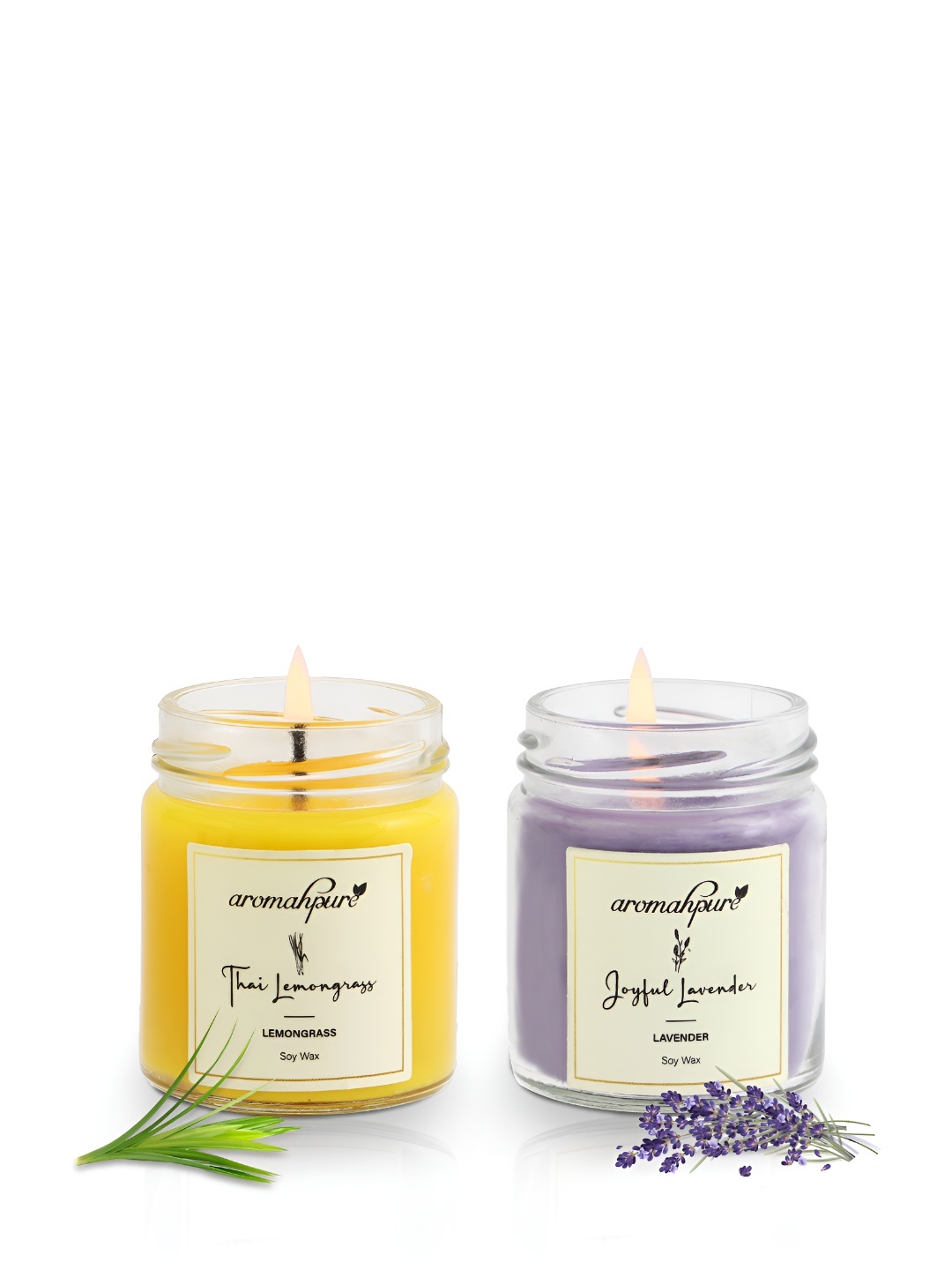 

Aromahpure Yellow & Lavender 2 Pieces Vanilla Fragrance Scented Candles
