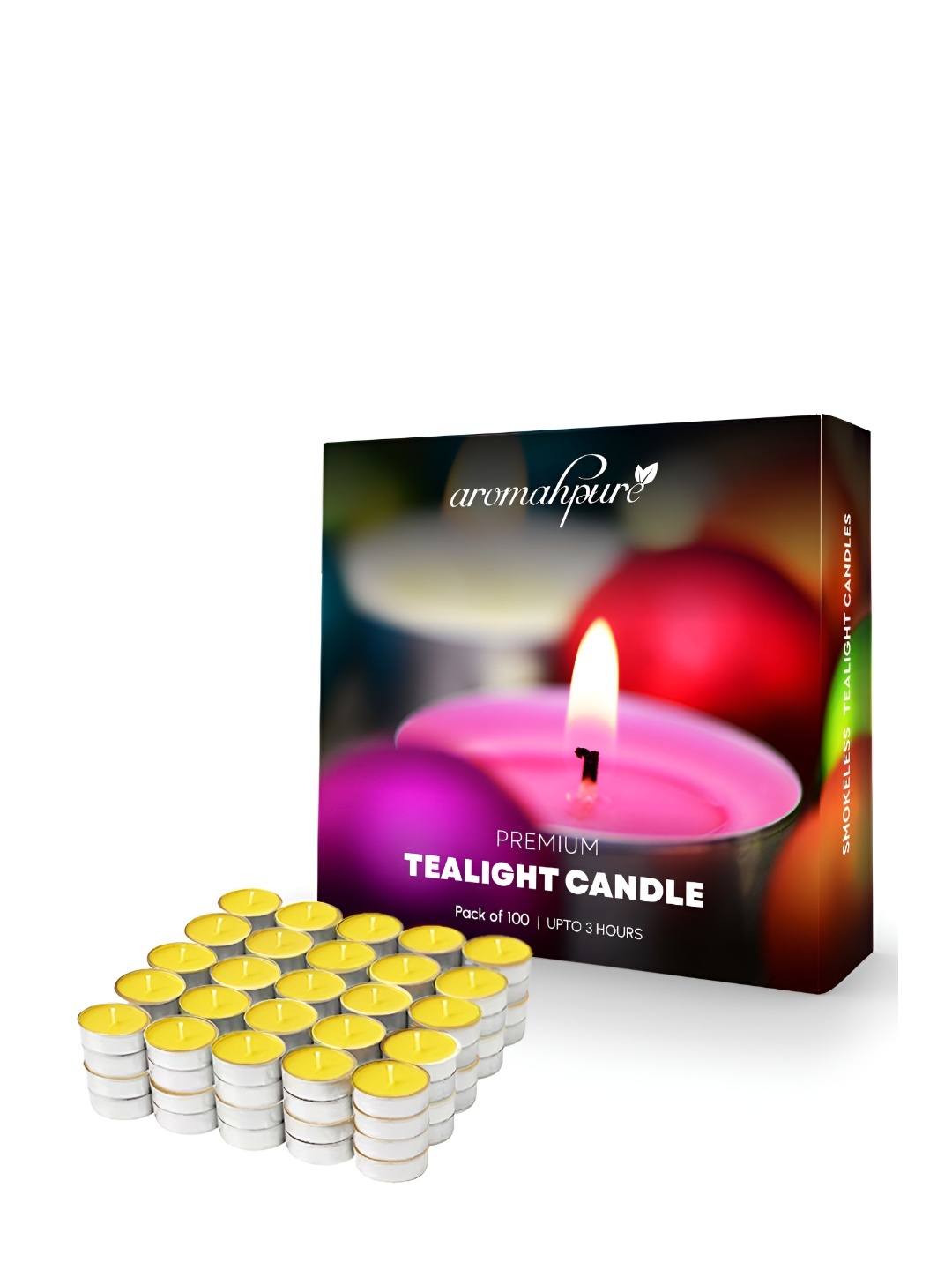 

Aromahpure Yellow 100 Pieces Scented Tea Light Candles