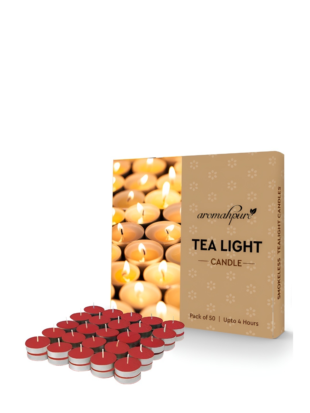 

Aromahpure Red 50 Pieces Tea Light Candles