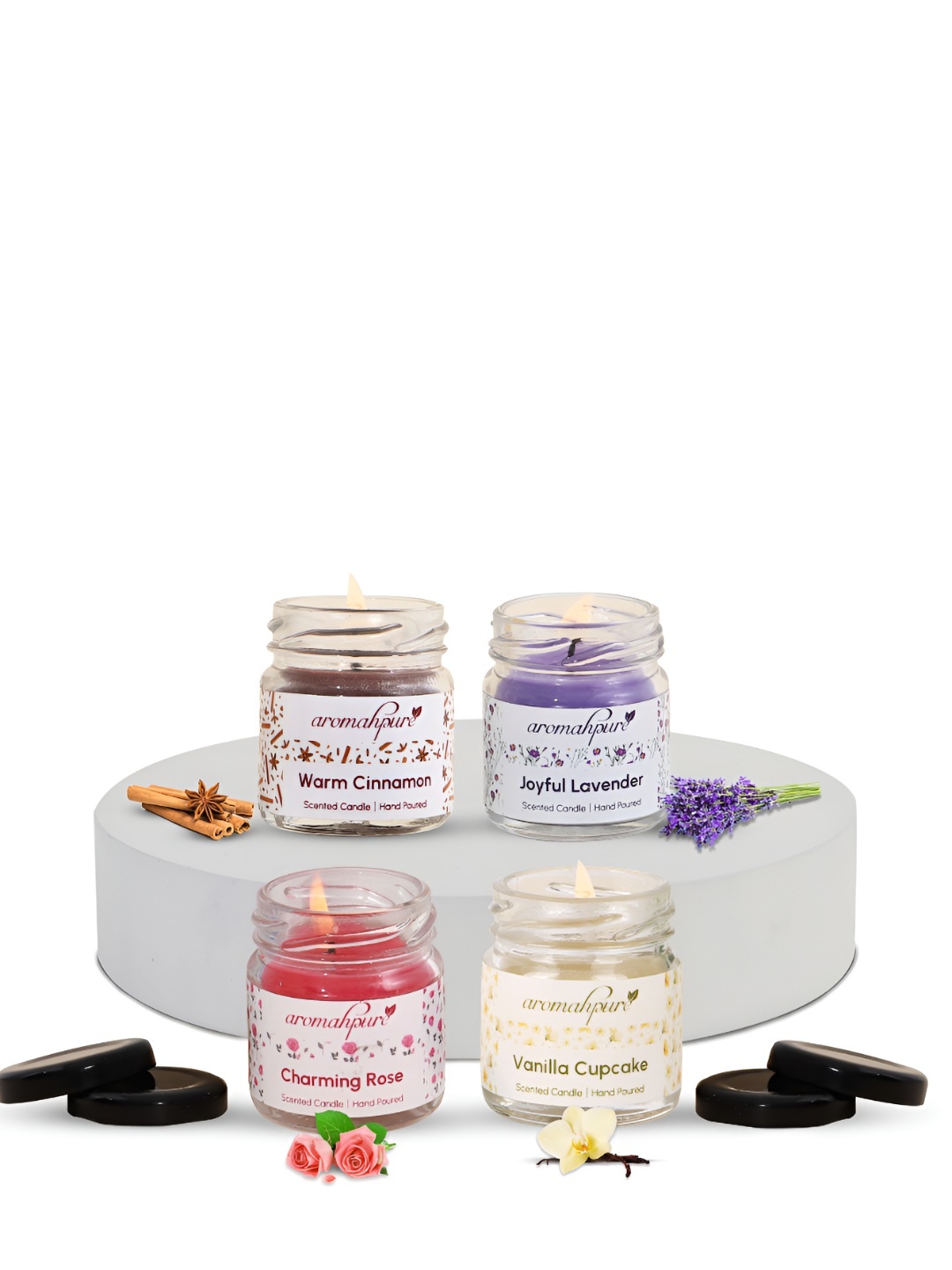 

Aromahpure Lavender & Rose 4 pieces Scented Candles