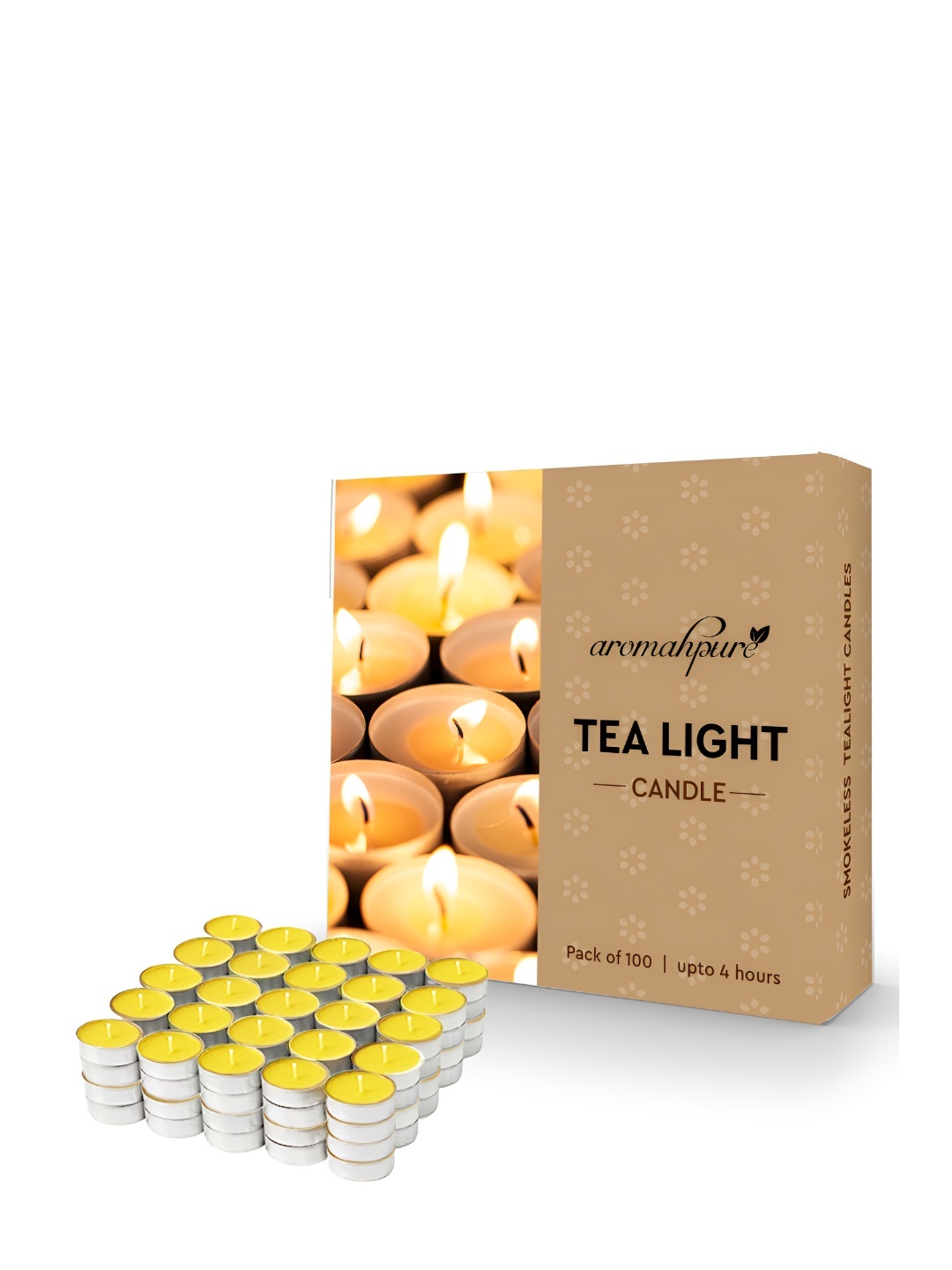 

Aromahpure Yellow 100 Pieces Scented Tea Light Candle