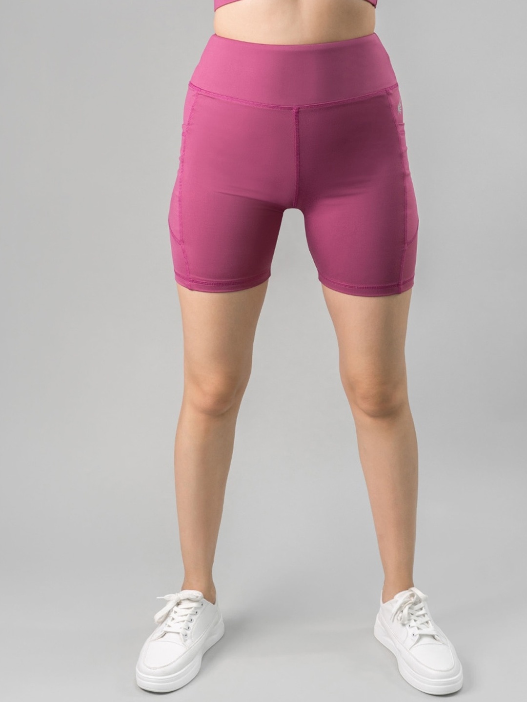 

FLURR Women Skinny Fit High-Rise Sports Shorts, Purple