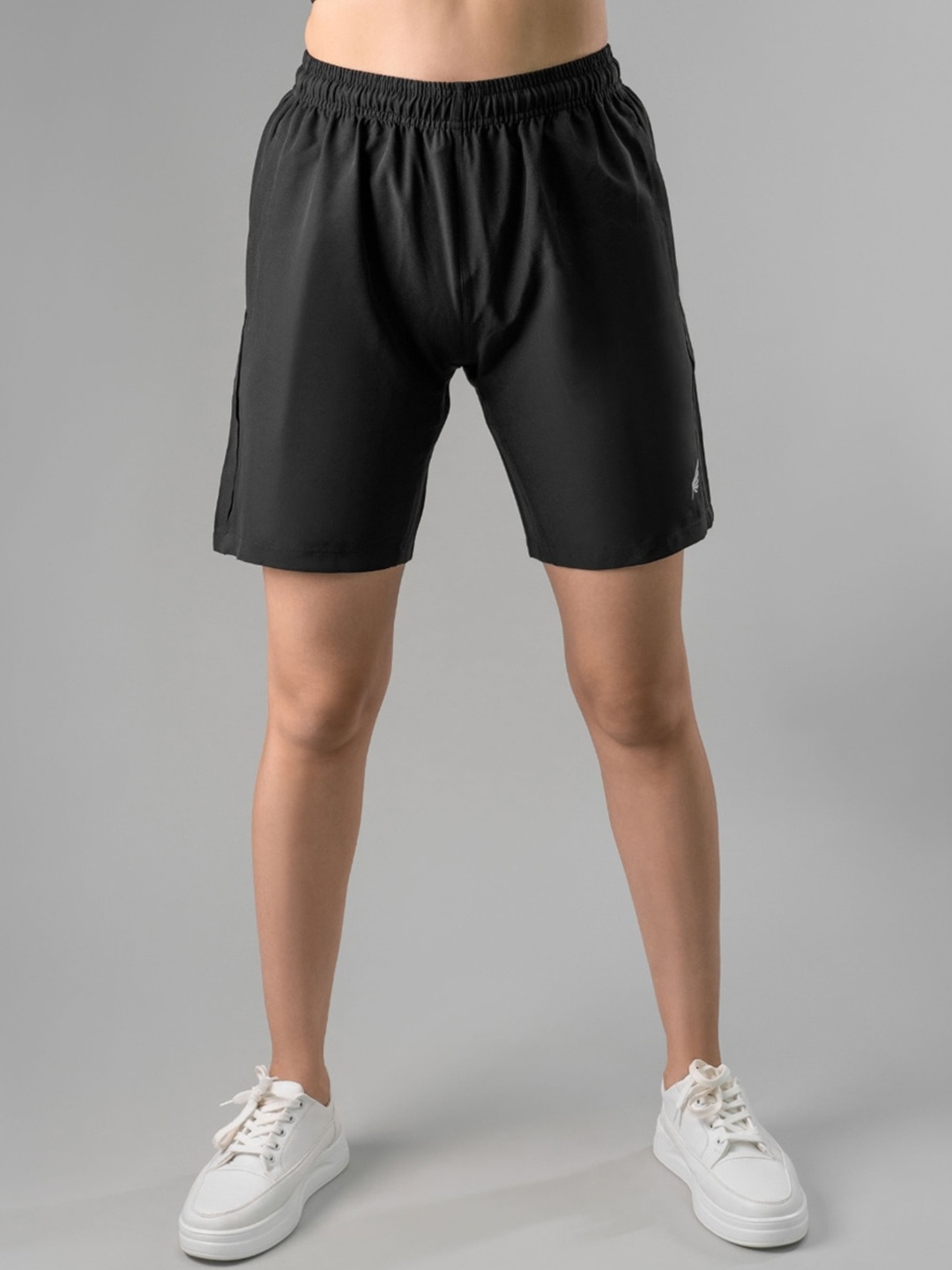 FLURR Women Mid-Rise Sports Shorts, Black