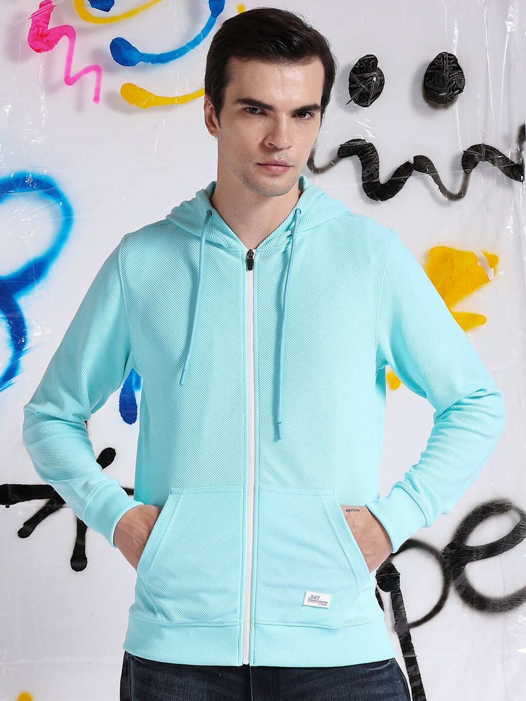 

The Indian Garage Co Long Sleeves Hood Zipfront Sweatshirt, Blue