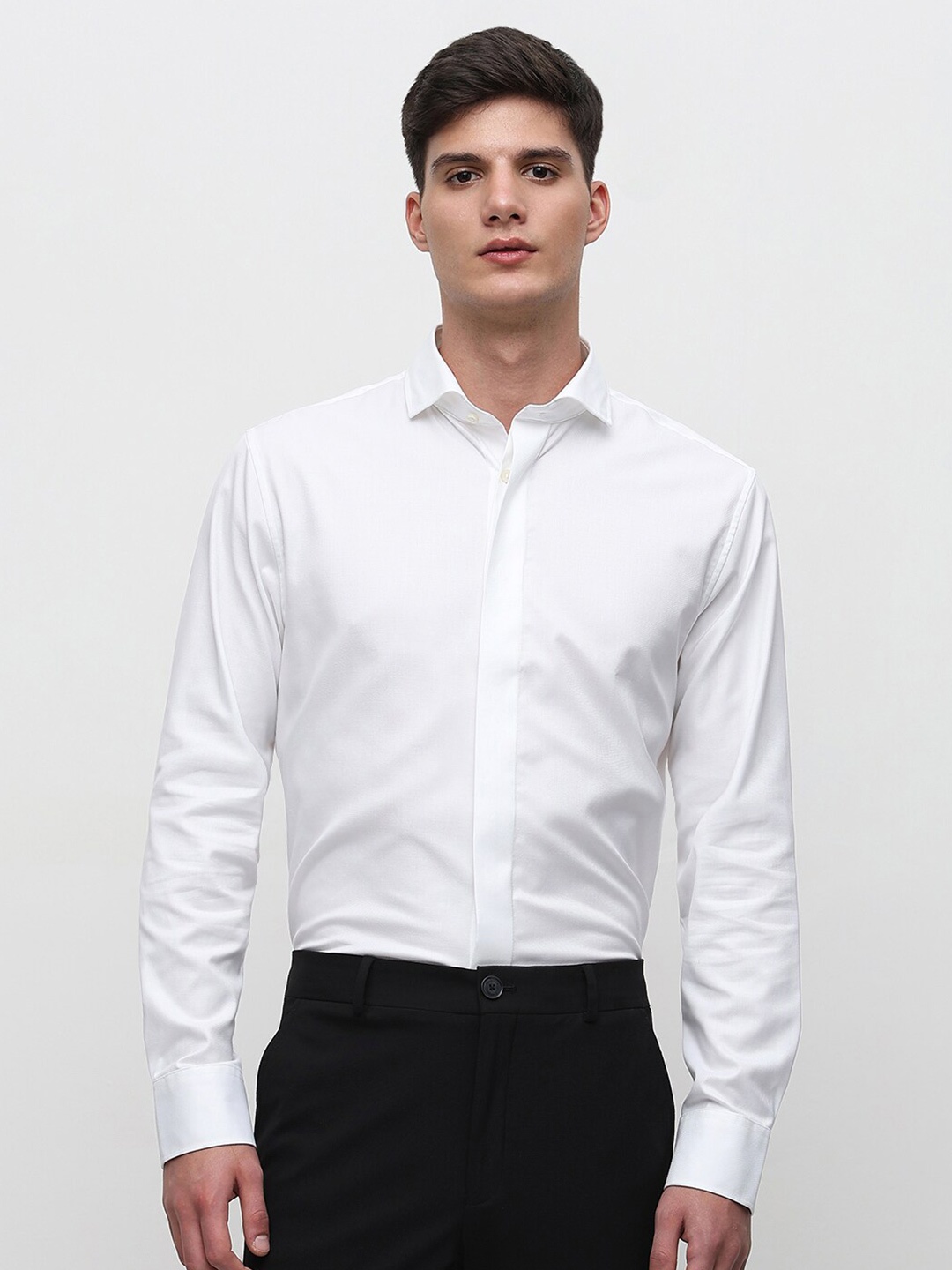 

SELECTED Spread Collar Slim Fit Formal Pure Cotton Shirt, White