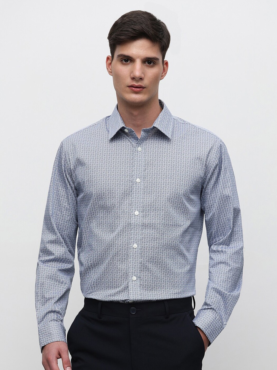 

SELECTED Micro Ditsy Printed Formal Shirt, Blue