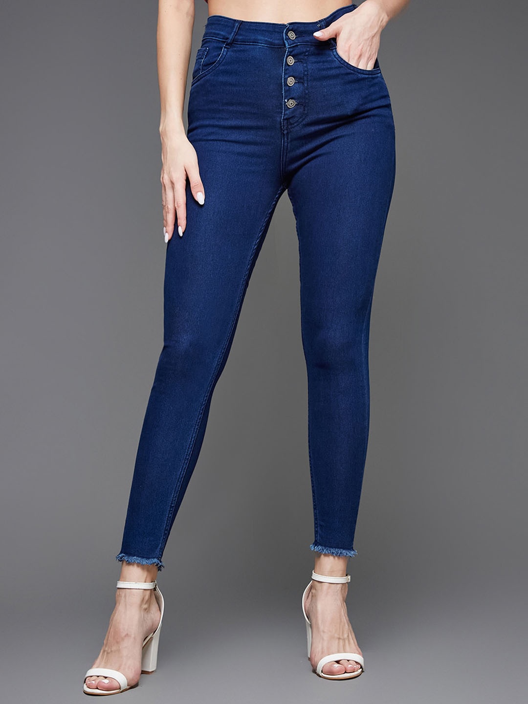 

Miss Chase Women Skinny Fit High-Rise Clean Look Stretchable Jeans, Blue