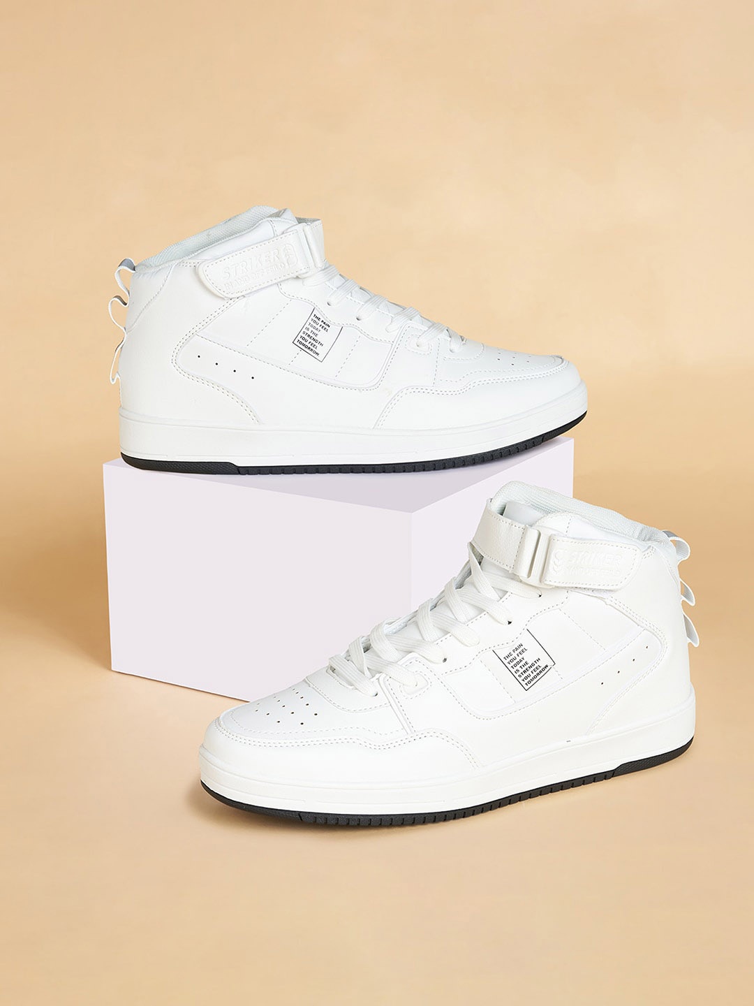 

Ajile by Pantaloons Men Perforated Mid-Top Sneakers, White