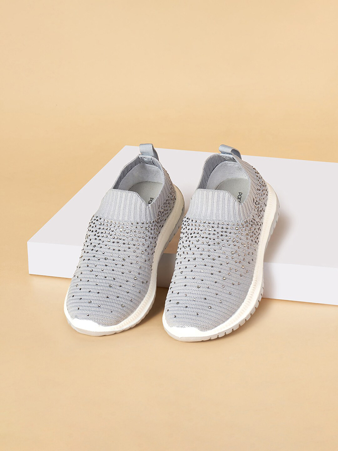 

Pantaloons Junior Girls Knitted Walking Shoes, Grey