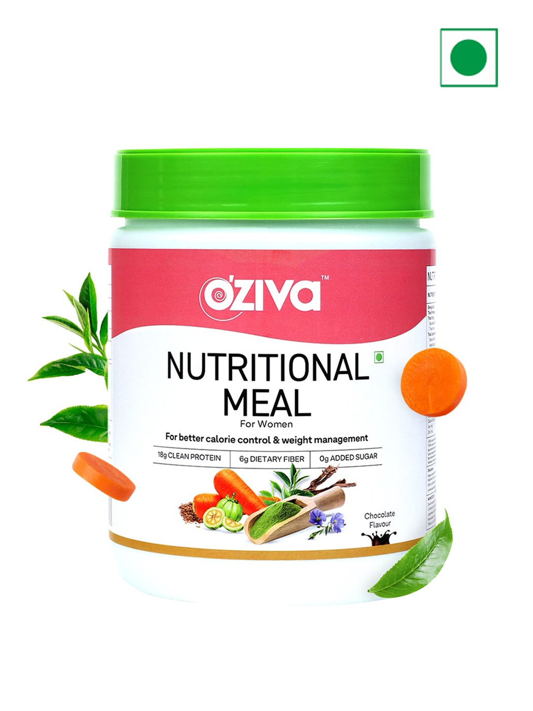 

OZiva Nutritional Meal Chocolate Flavour- 500gms, Green