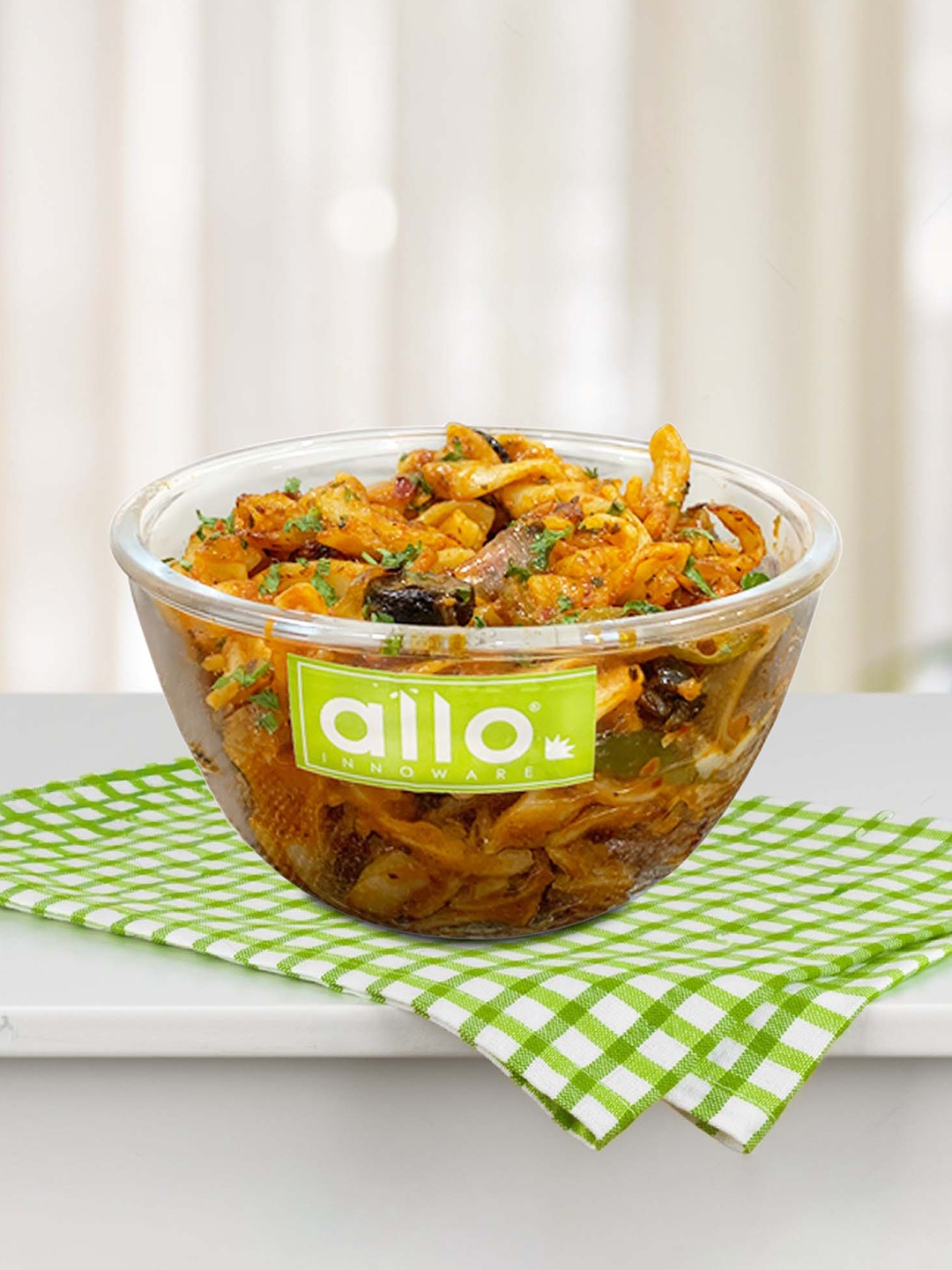 

Allo Glass Mixing & Serving Bowl, Oven & Microwave Safe, Freezer & Dishwasher Safe, 500 ML, Transparent