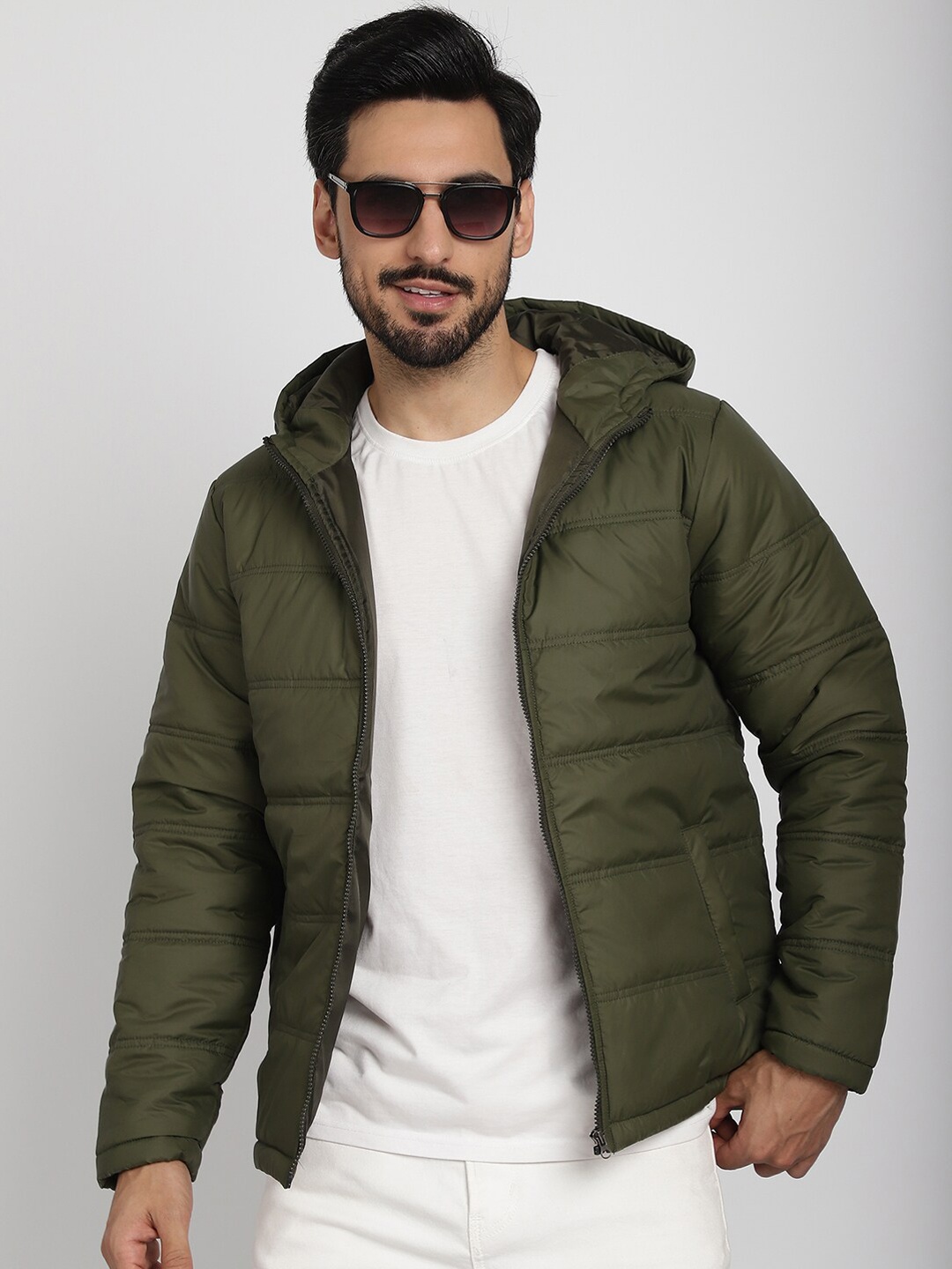 

9ty3ree Insulator Hooded Padded Jacket, Olive
