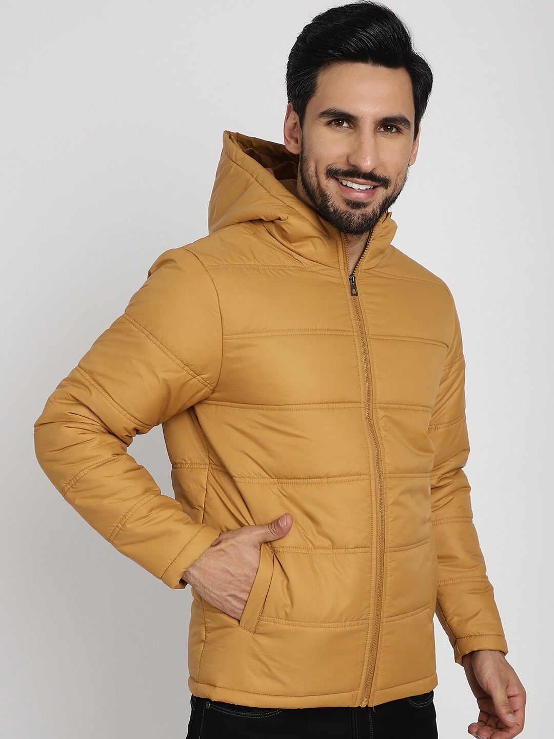 

9ty3ree Hooded Long Sleeves Insulator Padded Jacket, Mustard