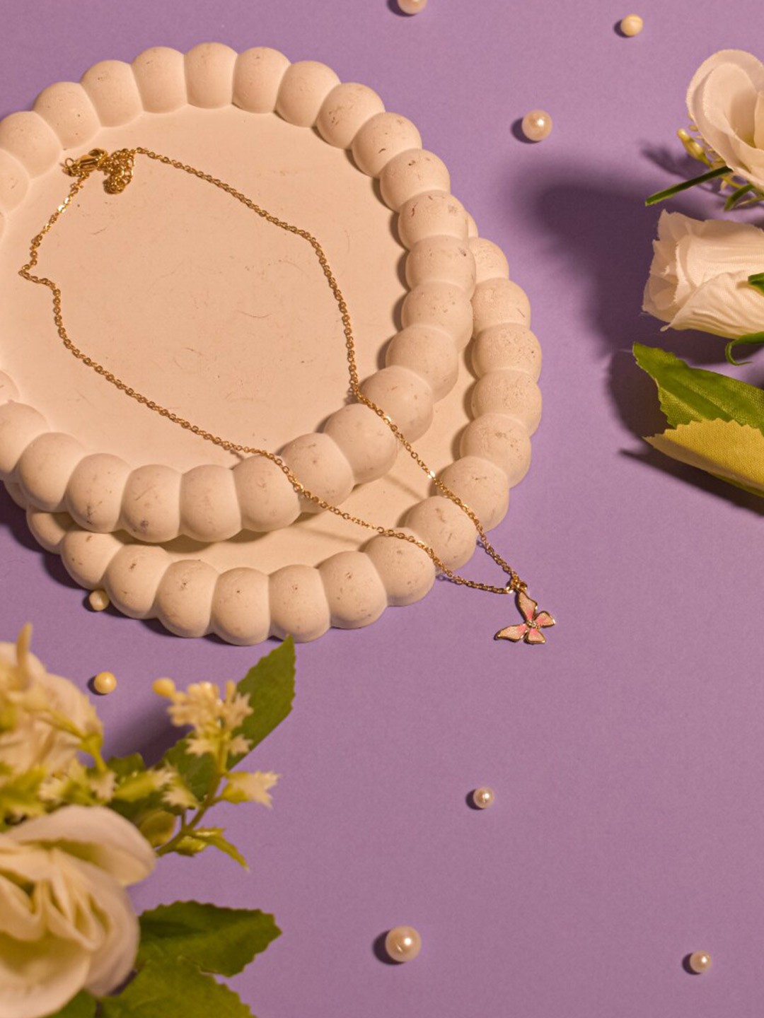 

SALTY Butterfly Charm Minimal Necklace, Gold
