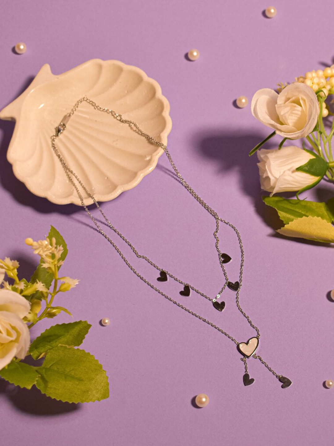 

SALTY Gold-Plated Heat Shaped Chain, Silver