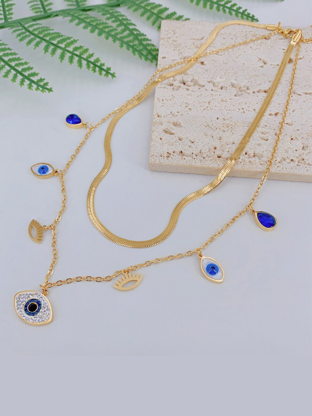 

SALTY Layered Statement Necklace, Gold
