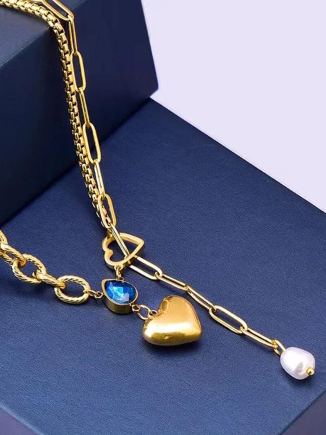 

SALTY Perlee Heart Necklace, Gold