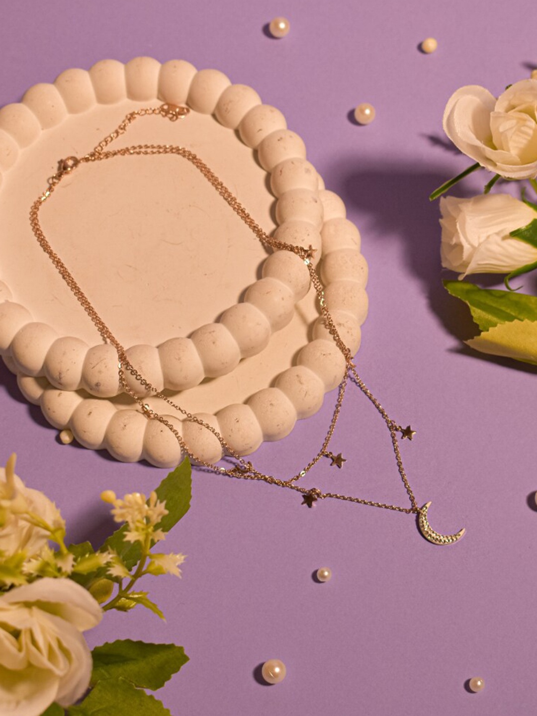 

SALTY Minimal Layered Charm Necklace, Gold