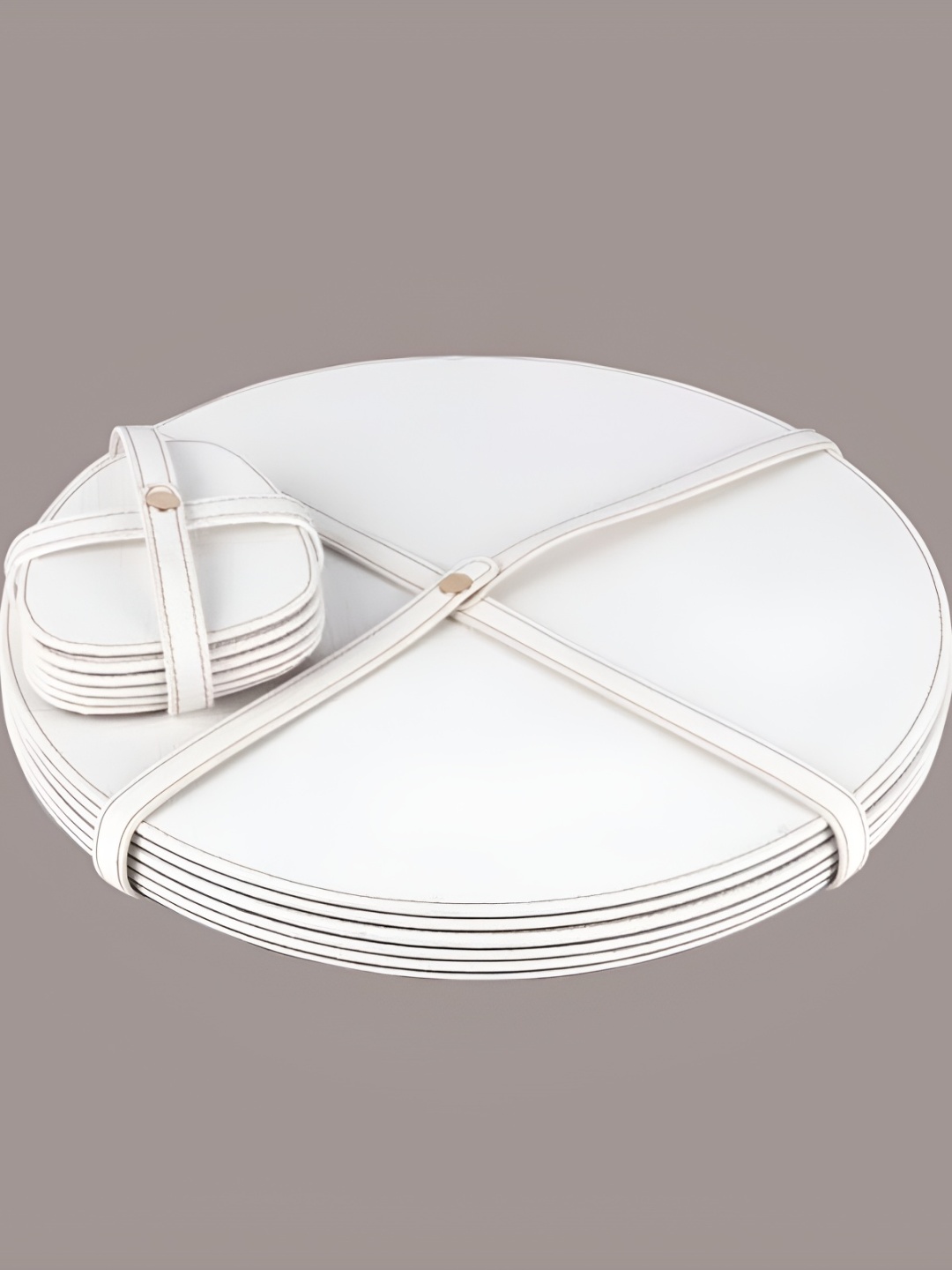 

CasaGold 6-Pcs White PU Leather Heat Resistant Dining Table Place Mats