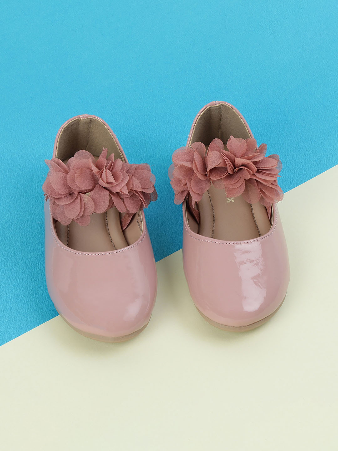 

max Girls Embellished Round Toe Ballerinas, Pink