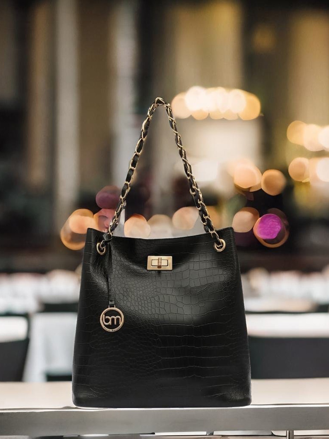 

Bagsy Malone Textured Structured Shoulder Bag, Black