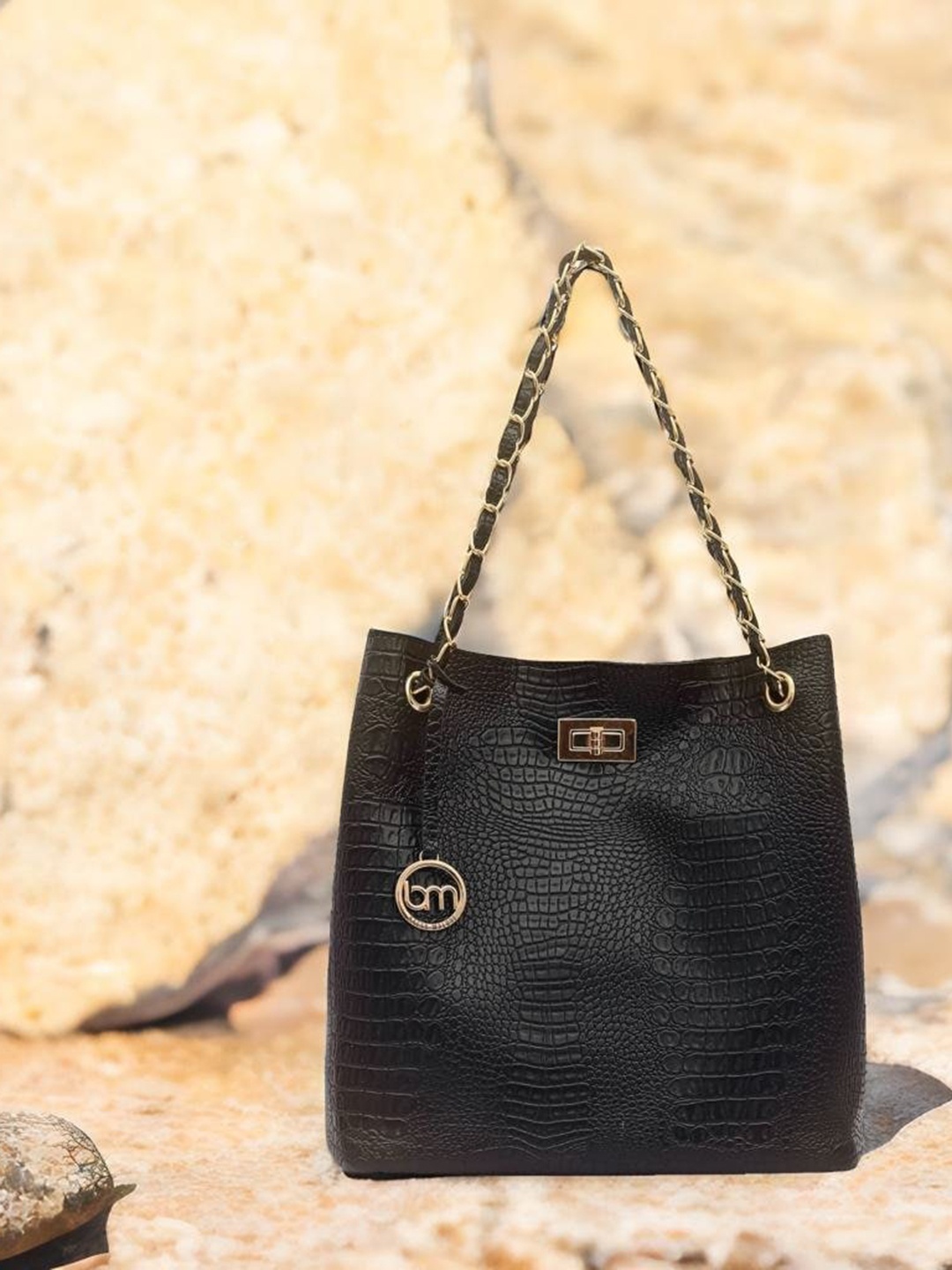 

Bagsy Malone Textured Structured Shoulder Bag, Navy blue