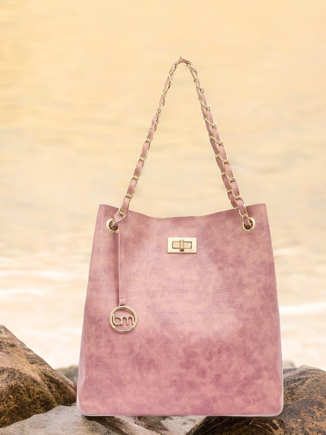 

Bagsy Malone Textured Bucket Shoulder Bag, Pink