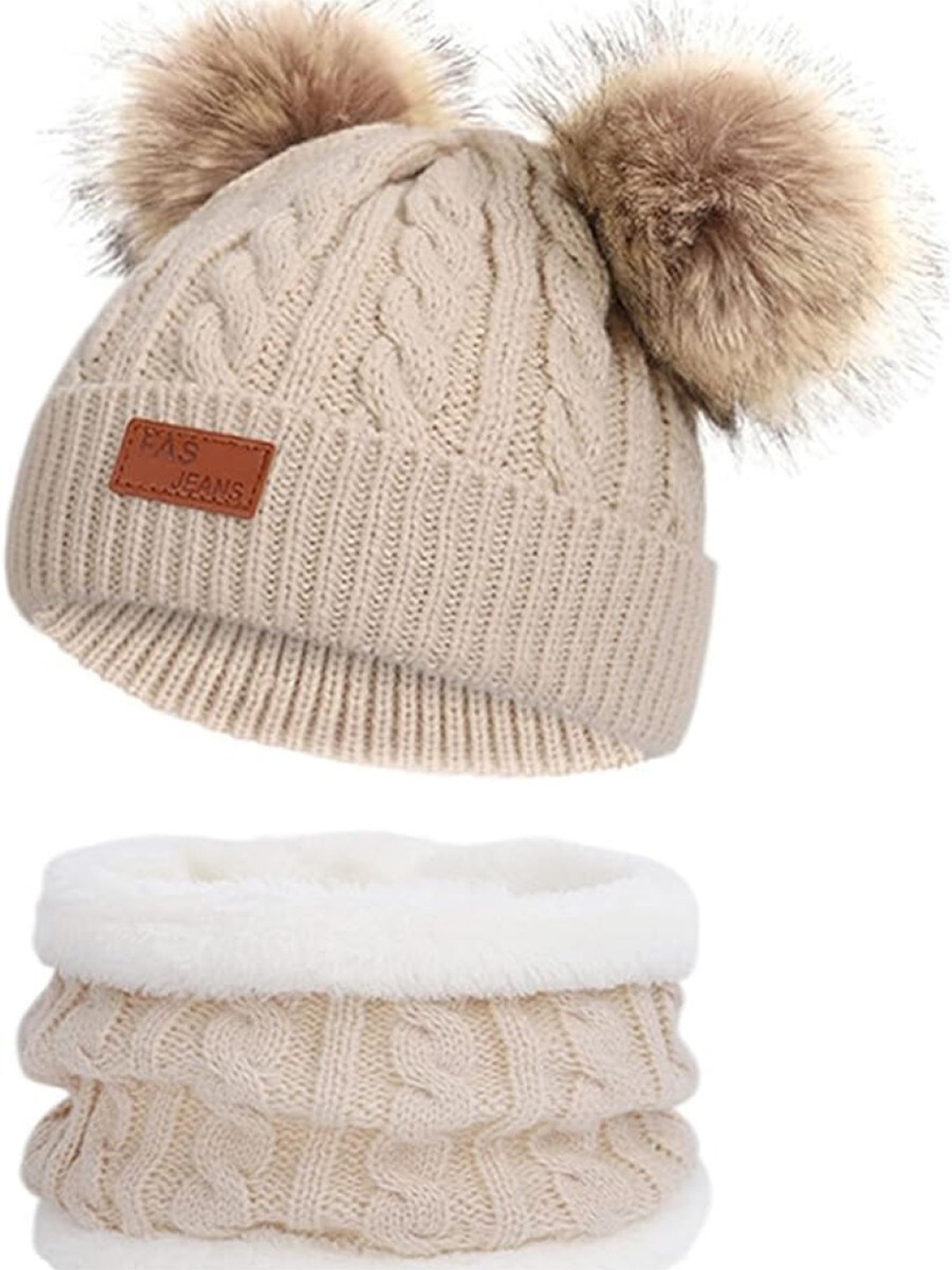 

EL REGALO Kids Self Designed Beanie, Beige