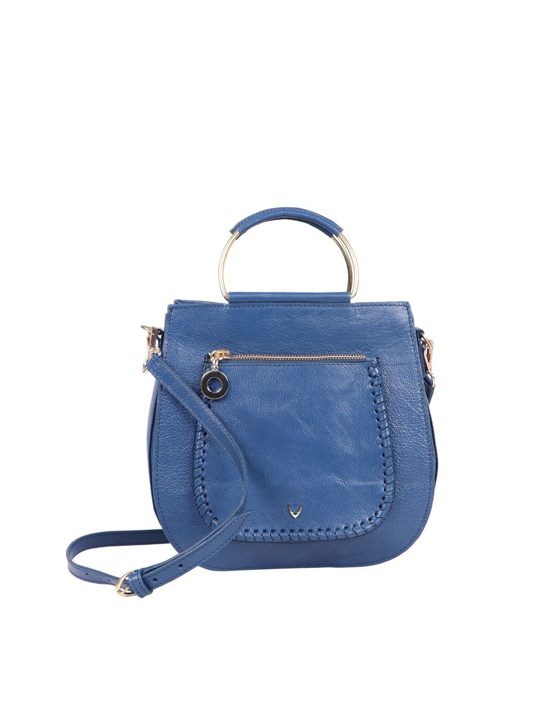

Hidesign Leather Structured Satchel Bag, Blue