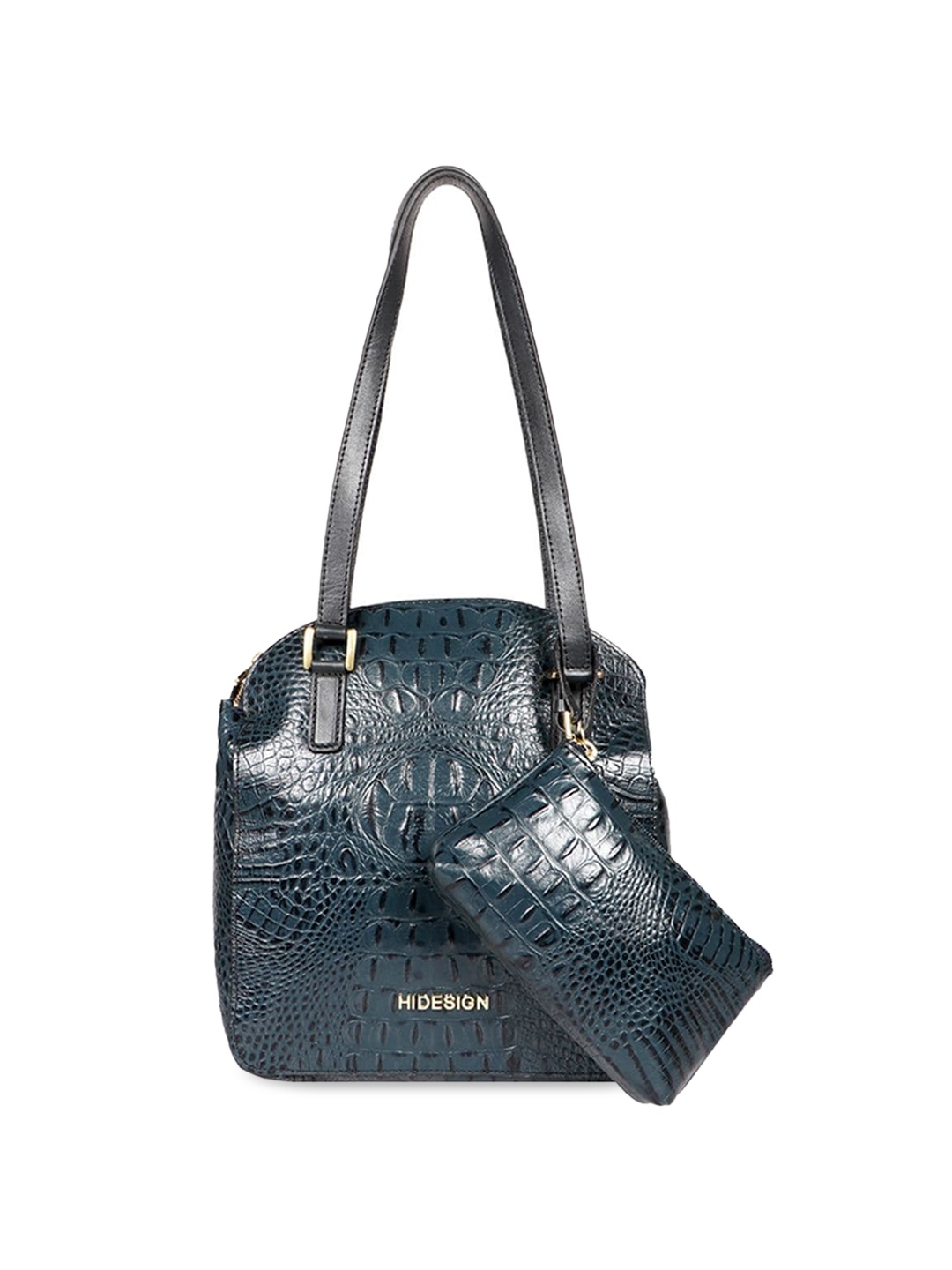 

Hidesign Textured Leather Structured Shoulder Bag with Tasselled, Blue